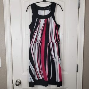 WHBM Striped A-line Blouson Dress w/ Sash